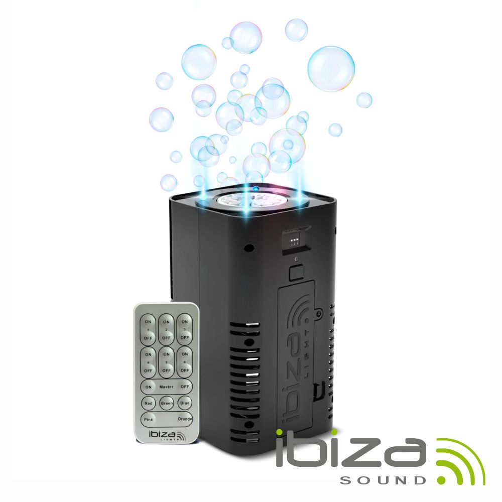 Máquina De Bolhas Preta Leds Pilhas IBIZA