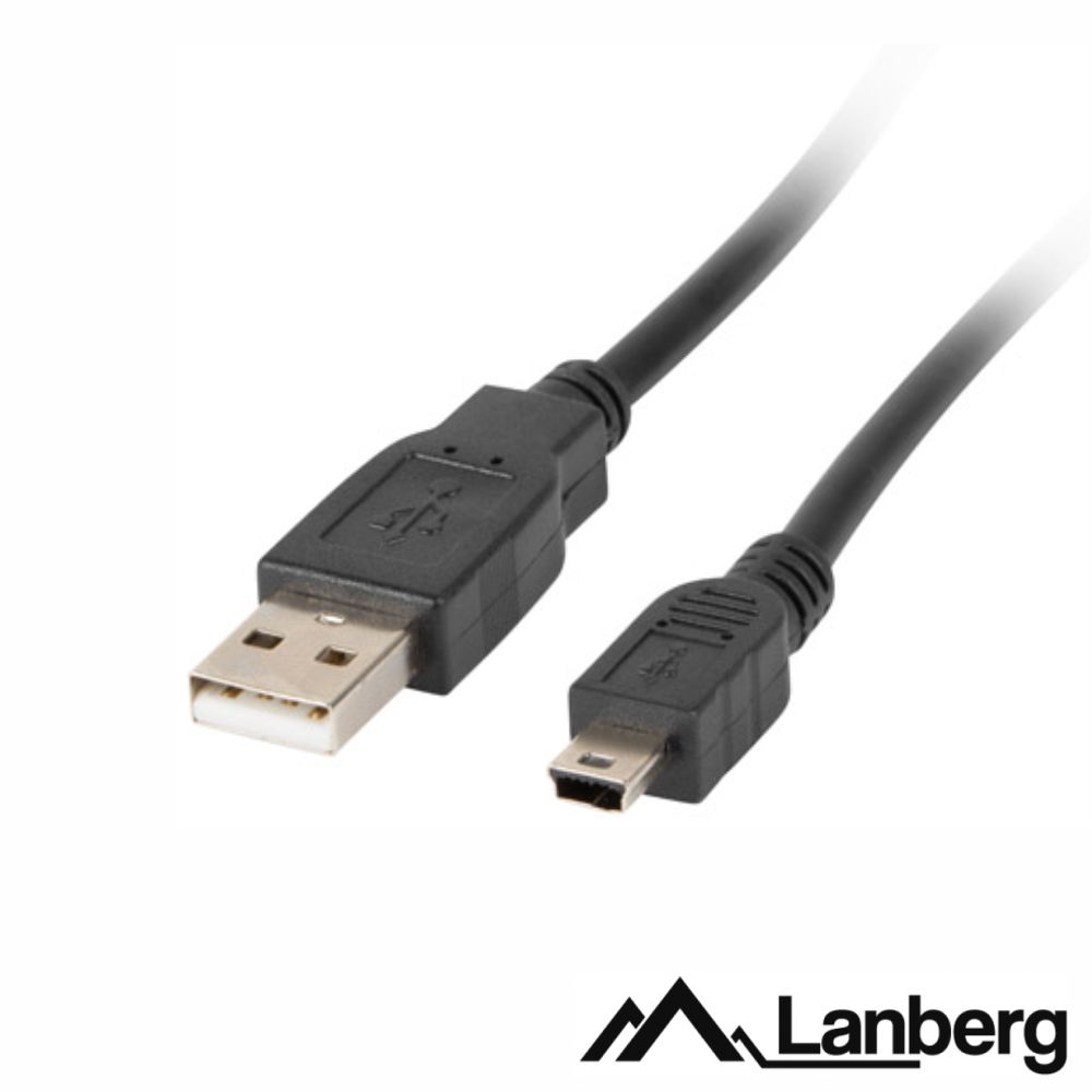 Cabo usb-a 2.0 macho / mini usb-b macho 1.8m lanberg