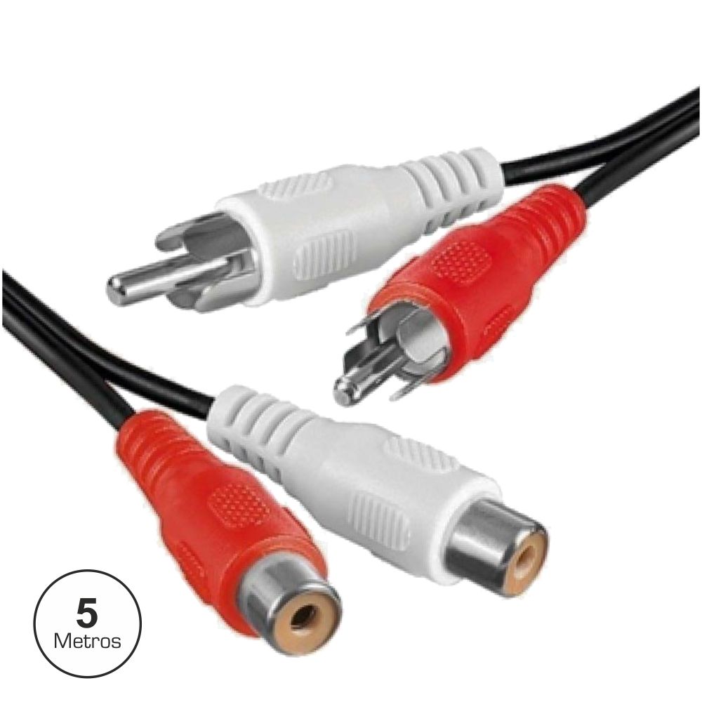 CABO 2-RCA MACHO / 2-RCA FÊMEA 5M