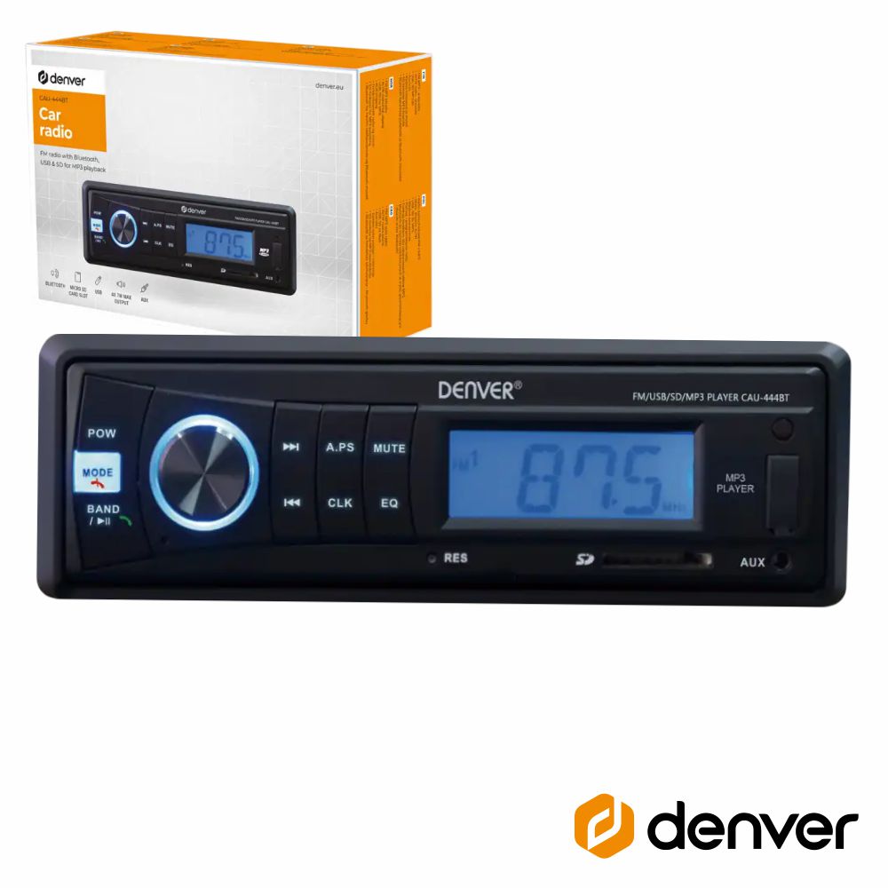 Auto-Rádio Mp3 Wma 7Wx4 C/ FM/SD/USB/AUX/BT DENVER
