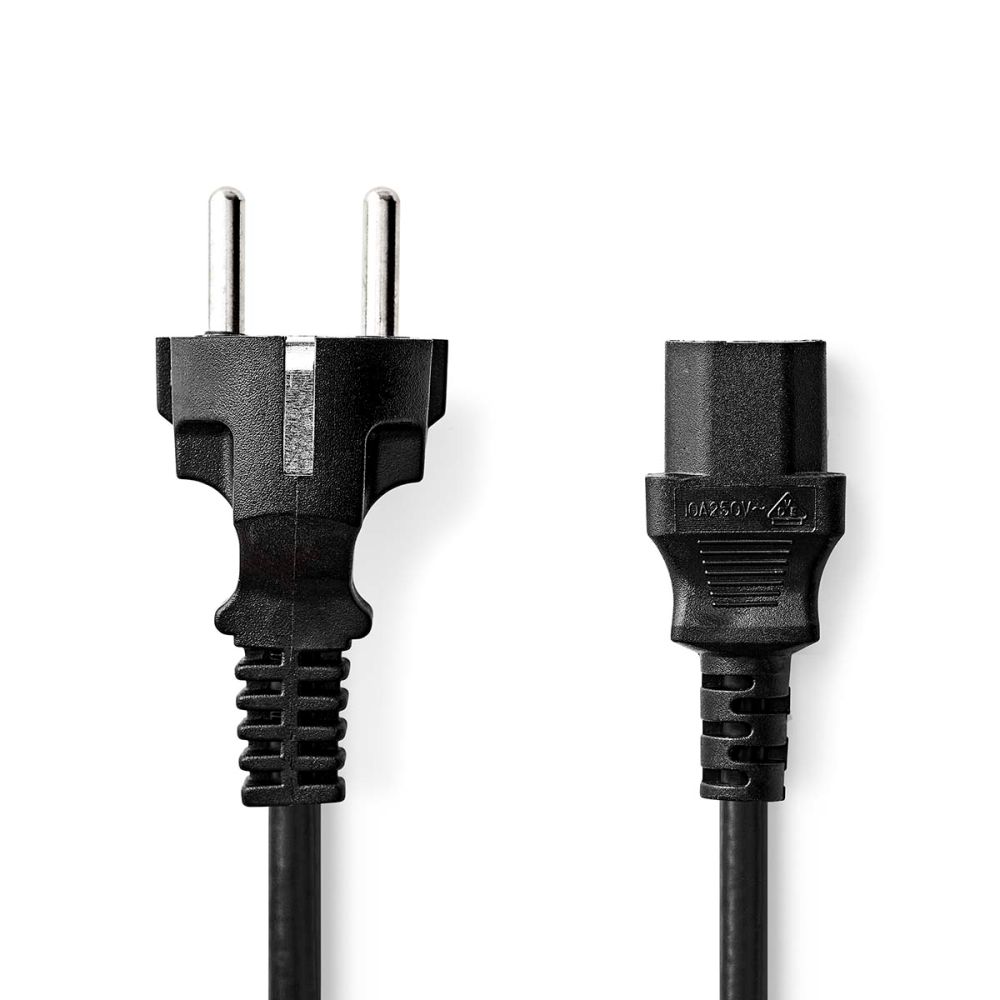 CEGL10030BK100 Cabo alimentação schuko macho direito para IEC C13 direita, 10 mts., preto