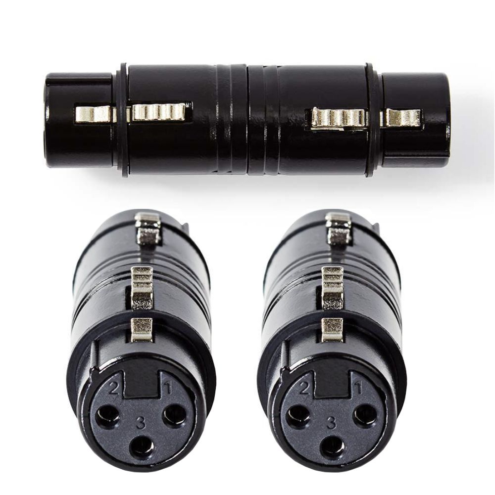 COTP15920BK Ficha Adaptadora XLR 3P Fêmea / XLR 3P Fêmea