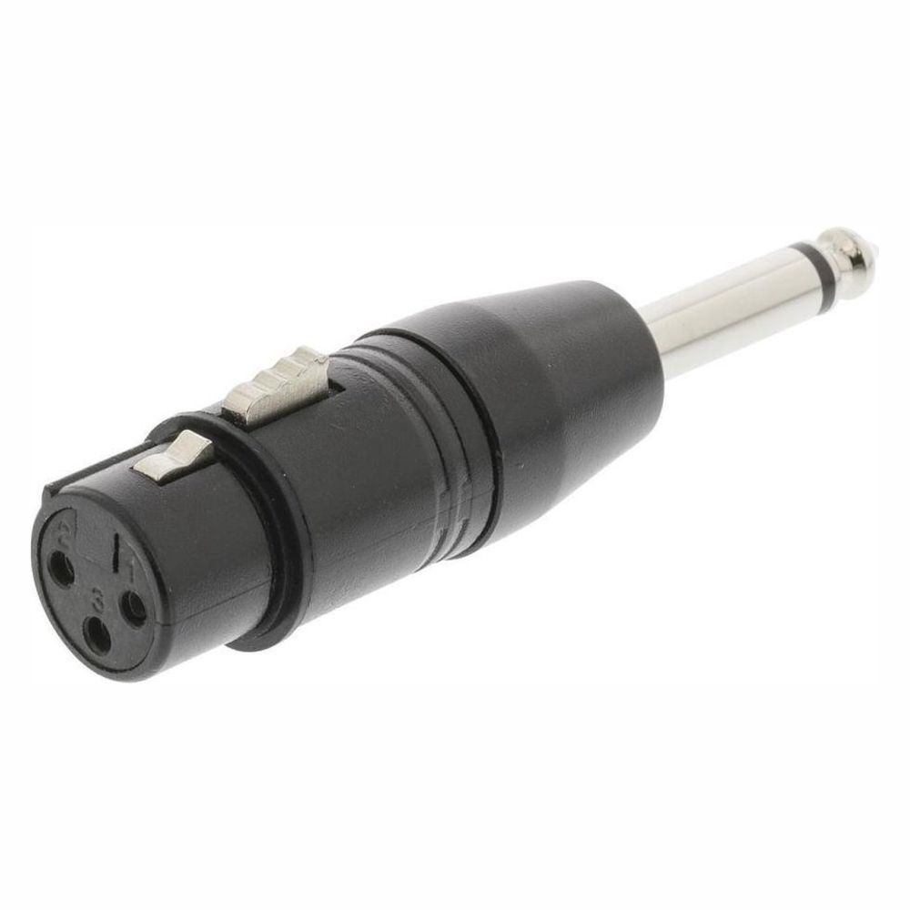 Ficha Adaptadora XLR 3p Fêmea / Jack 6.35mm Macho Mono