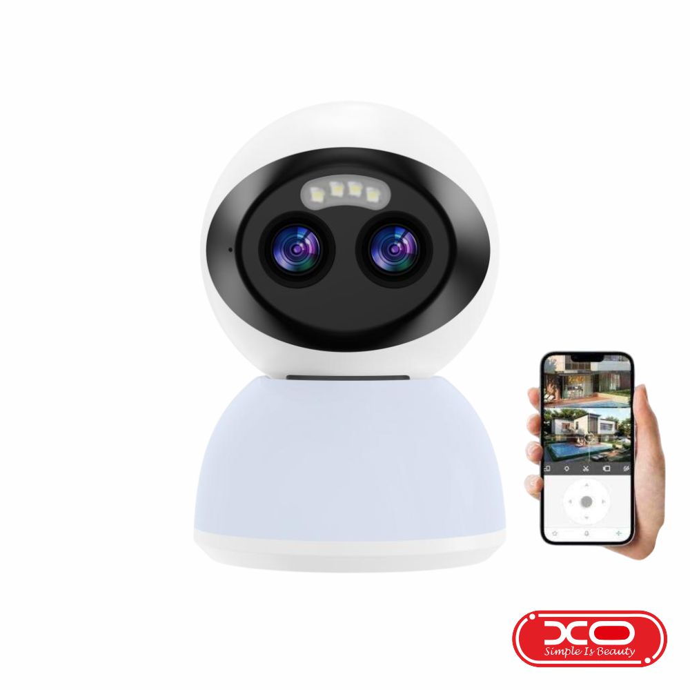 Câmara Vigilância IP Dupla H.265 1296P 5MP WiFi+BT XO