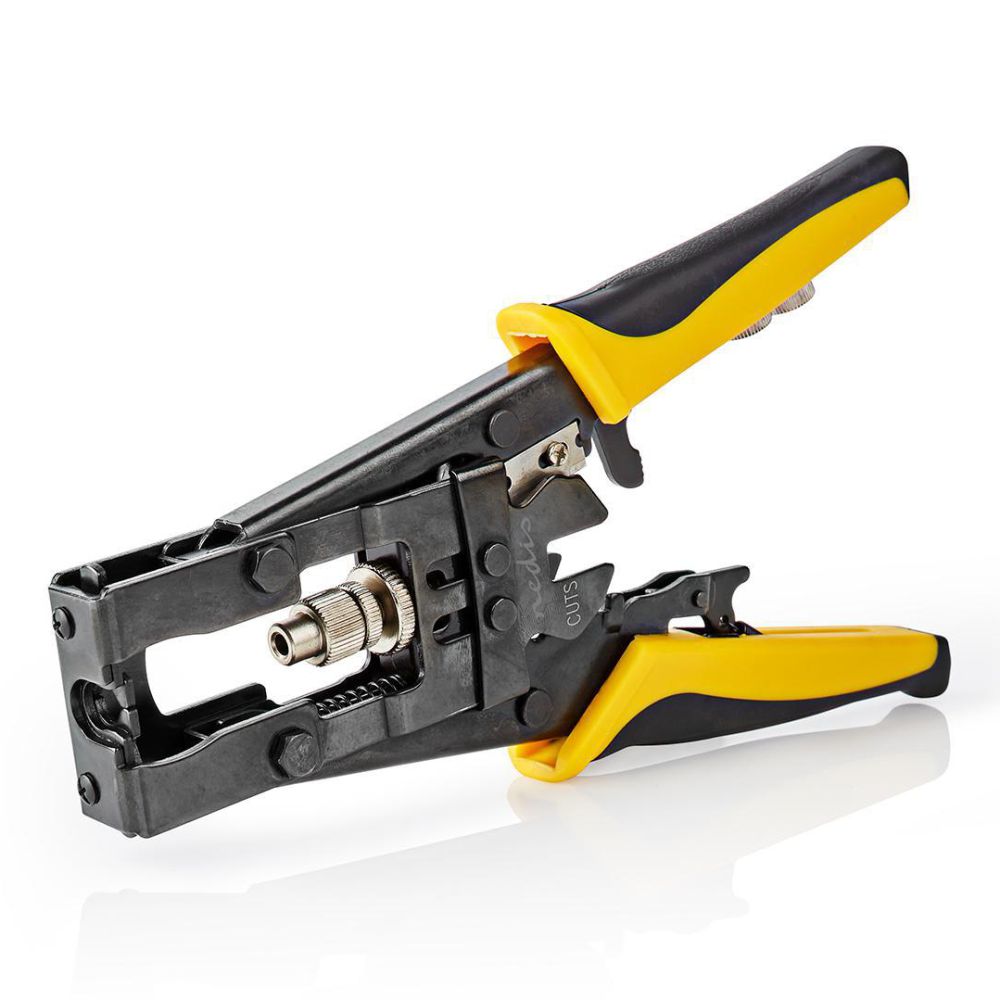 CSGG49540YE Alicate Cravar Fichas F de Compressão p/ RG58, RG59, RG6, BNC, RCA