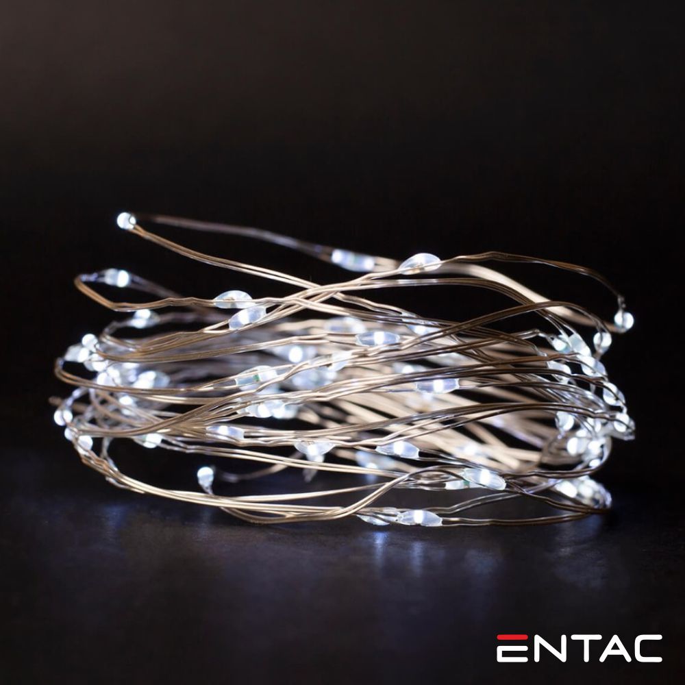 Grinalda de 20 LEDs Branco Frio 1M ENTAC