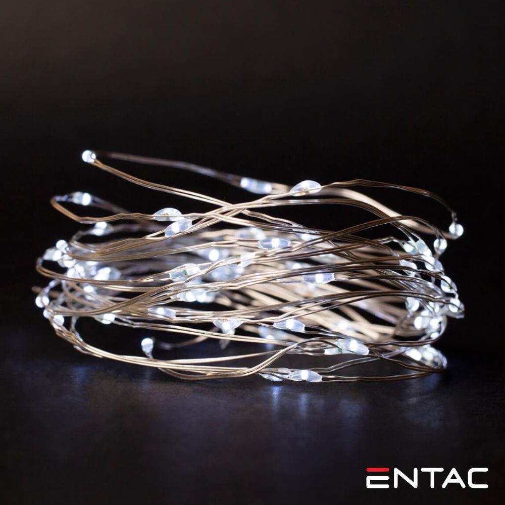 Grinalda de 80 LEDs Branco Frio 4M ENTAC