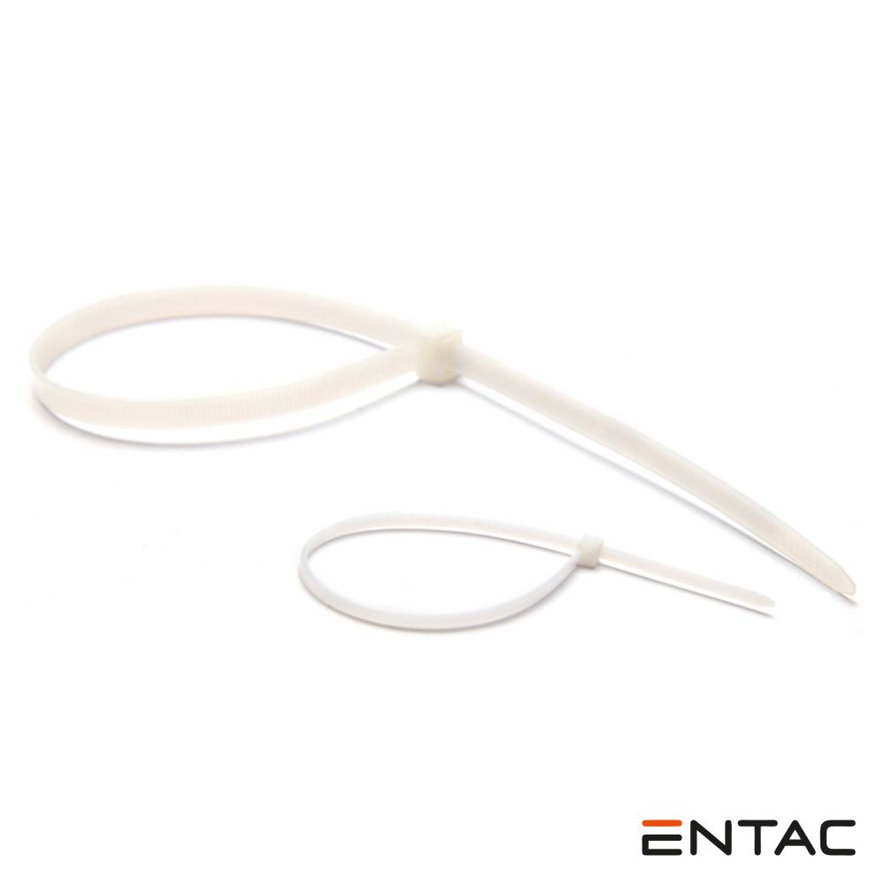Conjunto 50 Braçadeiras Nylon 2.5x200mm Branco ENTAC