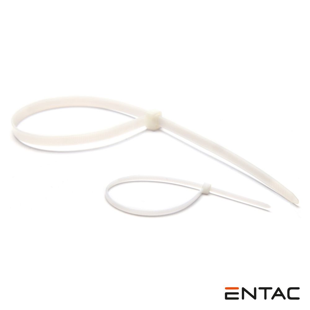 Conjunto 50 Braçadeiras Nylon 7.6x370mm Branco ENTAC