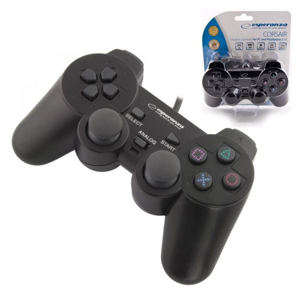EG106 Comando Gamepad C/ Vibração Para Ps2/ps3/pc