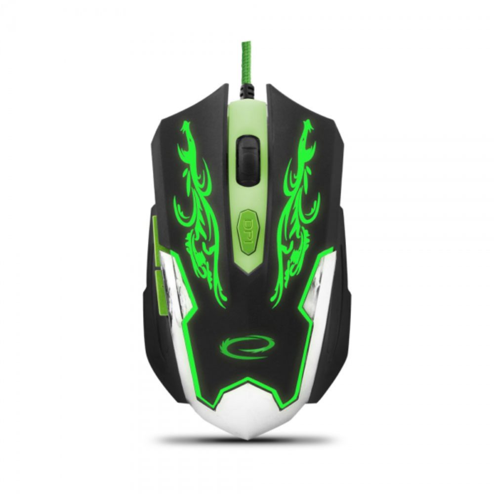 Rato Óptico 800/2400 Dpi USB P/ Gaming LED Verde 6d Cyborg