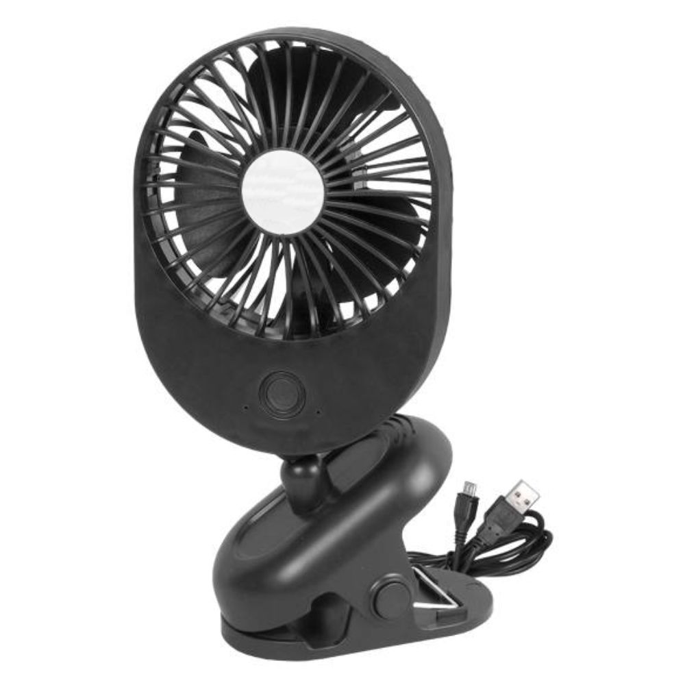 Ventoinha De Secretária USB 5V C/ Mola Preto