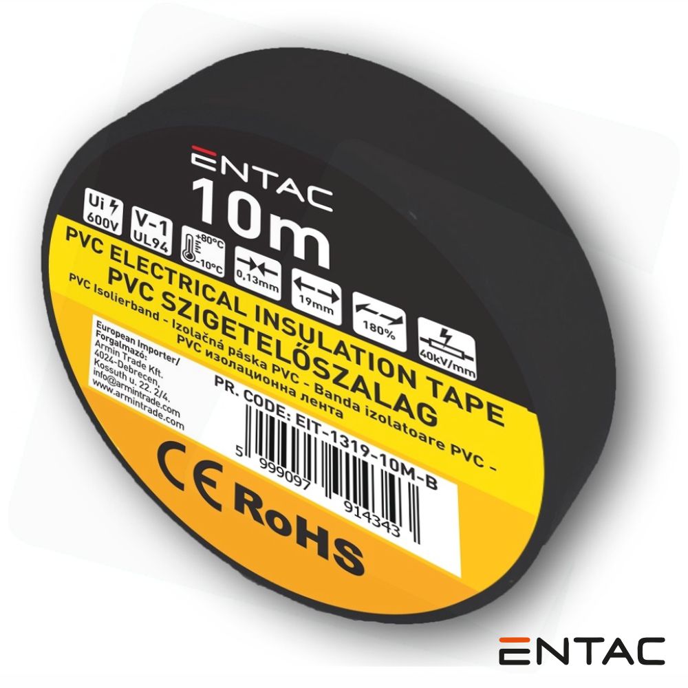 Fita Isoladora Preto 10M ENTAC