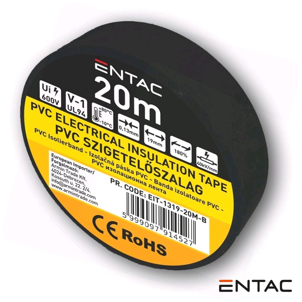 Fita Isoladora Preto 20M ENTAC