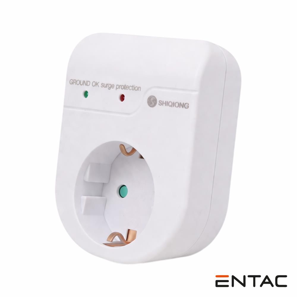 Ficha Elétrica Adaptadora 1x Schuko Proteção Branco ENTAC