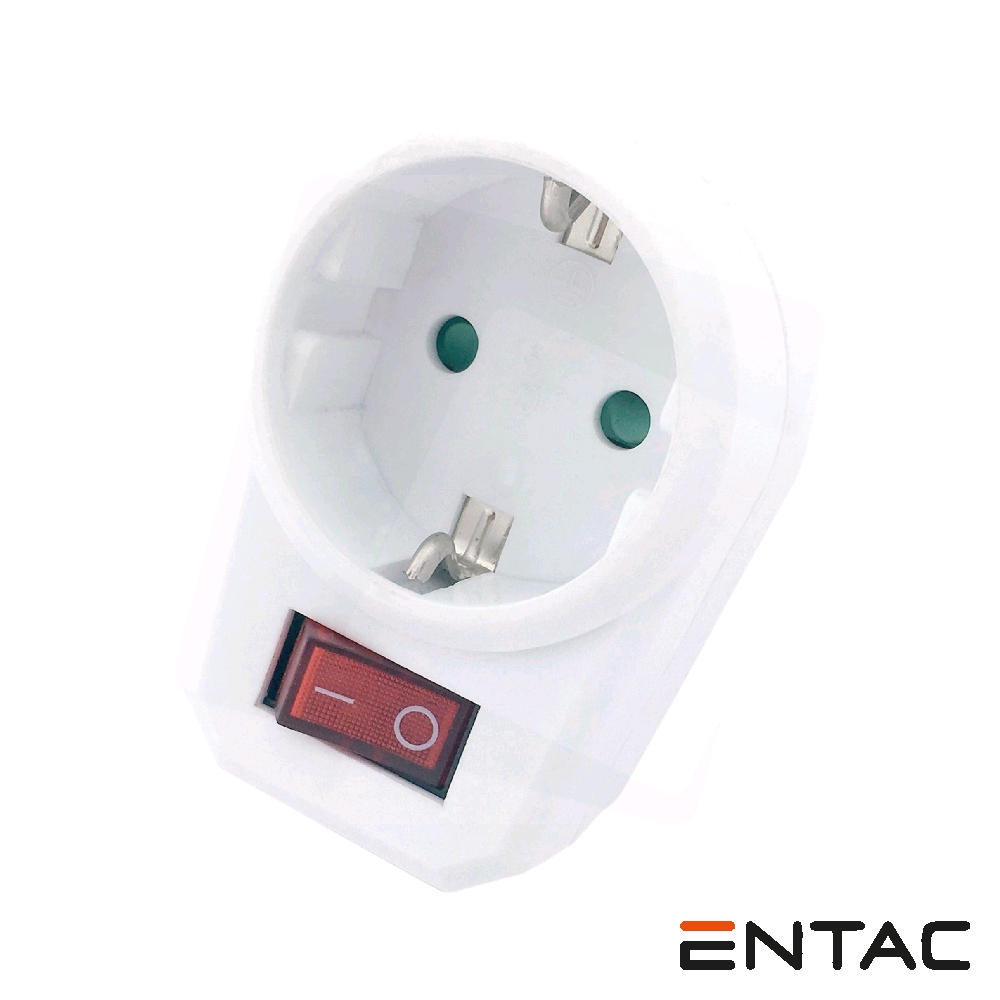 EPAG-1EE-SW Tomada Elétrica c/ 1 Saída Interruptor Branco ENTAC