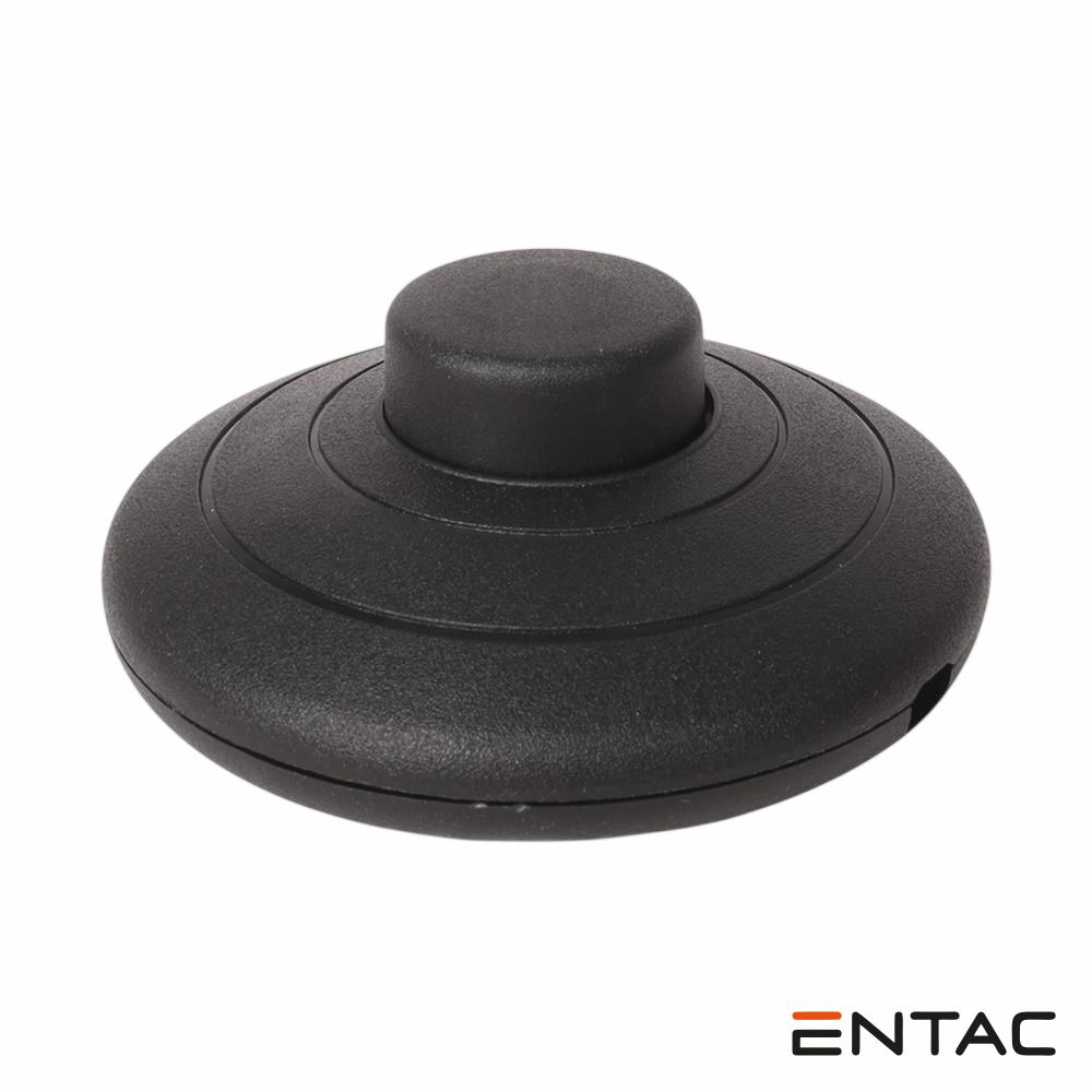 Interruptor De Pé 2A 230V Redondo Preto ENTAC