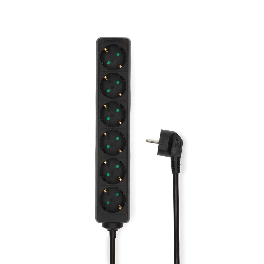 Tomada Elétrica c/ 6 Saídas Interruptor Proteção 3m NEDIS