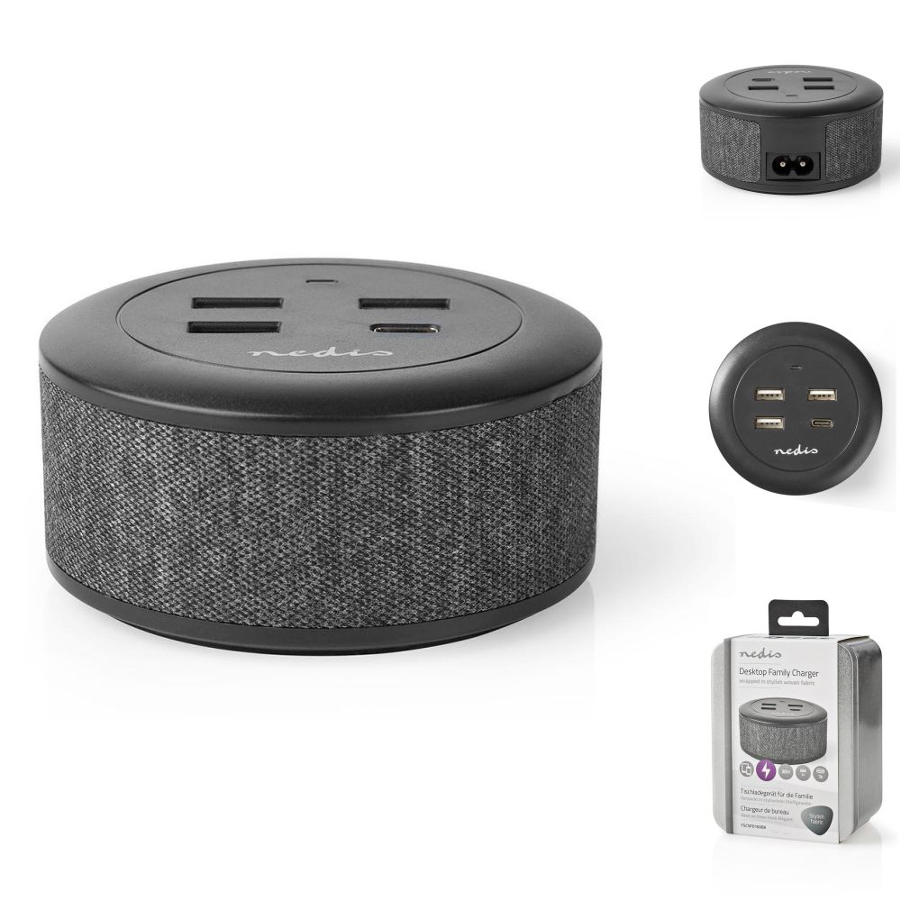 Carregador de Mesa c/ 3x USB-A 1X USB-C 18W NEDIS
