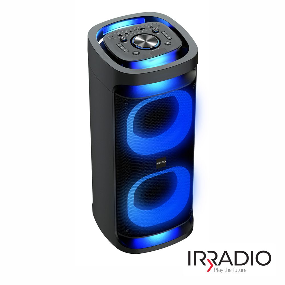 Coluna Amplificada 2x8"+2x3" 360º RGB/TWS/BT/AUX/MIC IRRADIO
