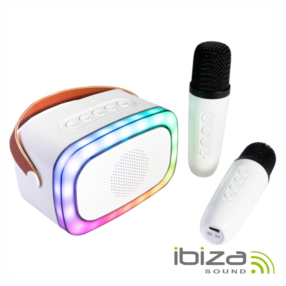 Coluna Bluetooth Portátil C/ 2x Micros AUX/USB/SD/BT IBIZA