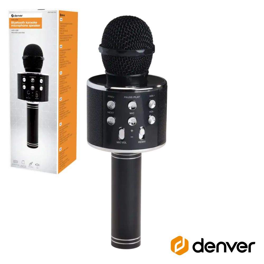 Microfone S/ Fios C/ Coluna Bluetooth Rosa DENVER