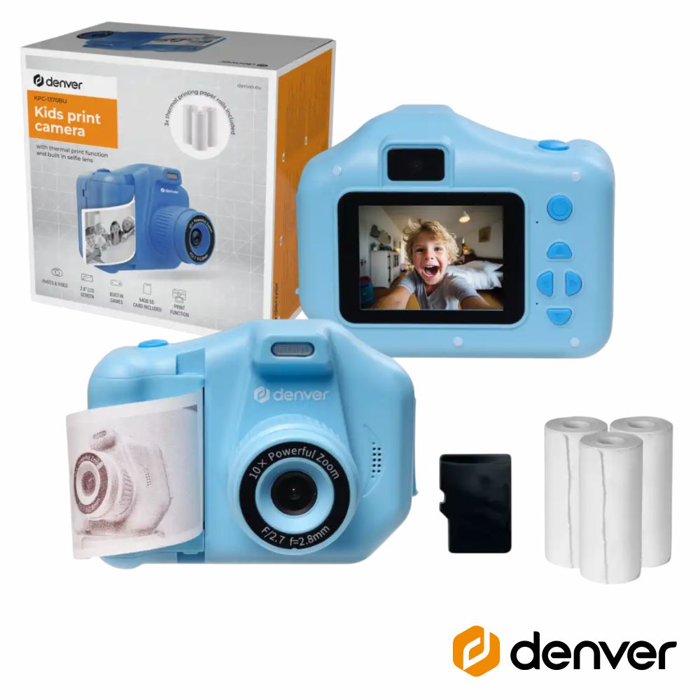 Câmara Digital Azul P/ Crianças C/ Impressora Térmica DENVER