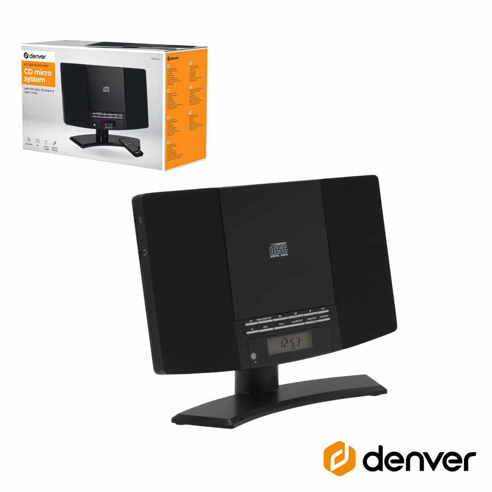 Rádio c/ leitor de CD AM/FM AUX Preto DENVER