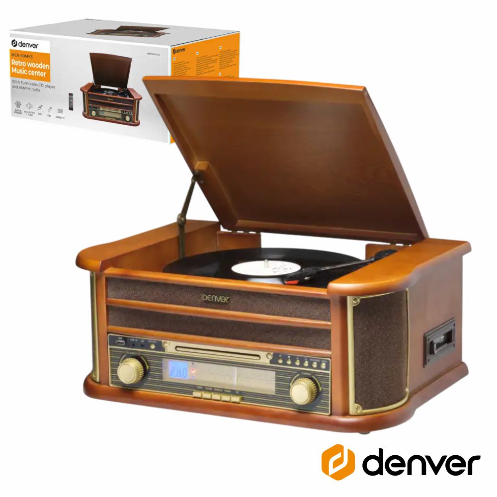 GIRA-DISCOS 33/45/78RPM AM/FM/CD/CASSETE/SD 2X5W DENVER