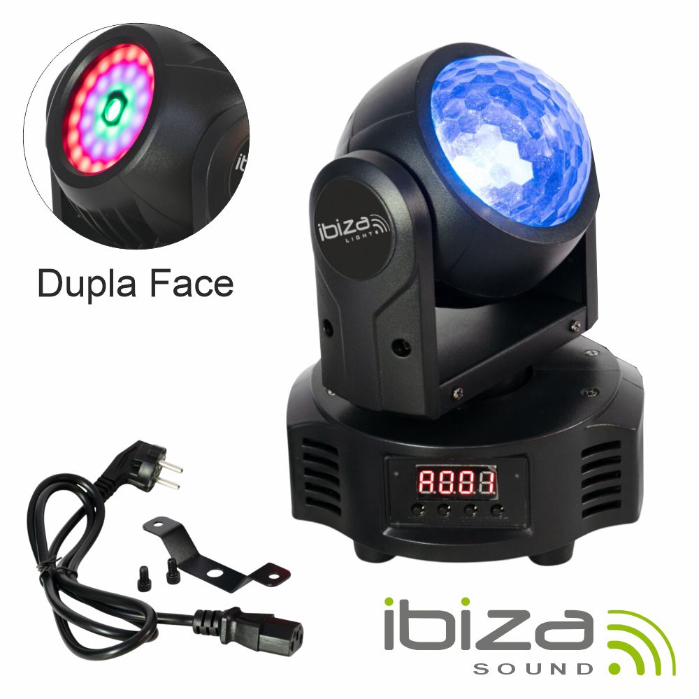 Moving Head Dupla Face Astro/Wash 10W RGBW DMX IBIZA