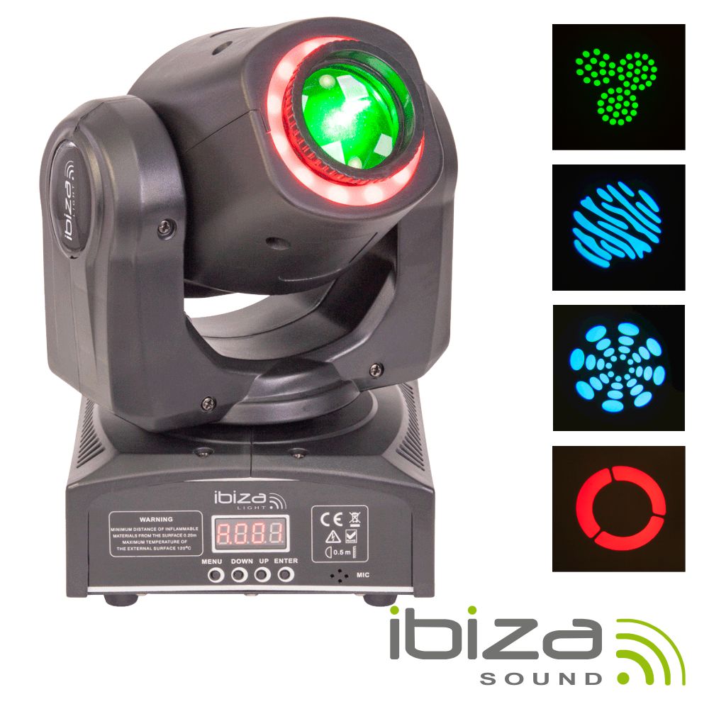MOVING HEAD 55W 2 EM 1 SPOT/ANIMAÇÃO DMX MIC IBIZA