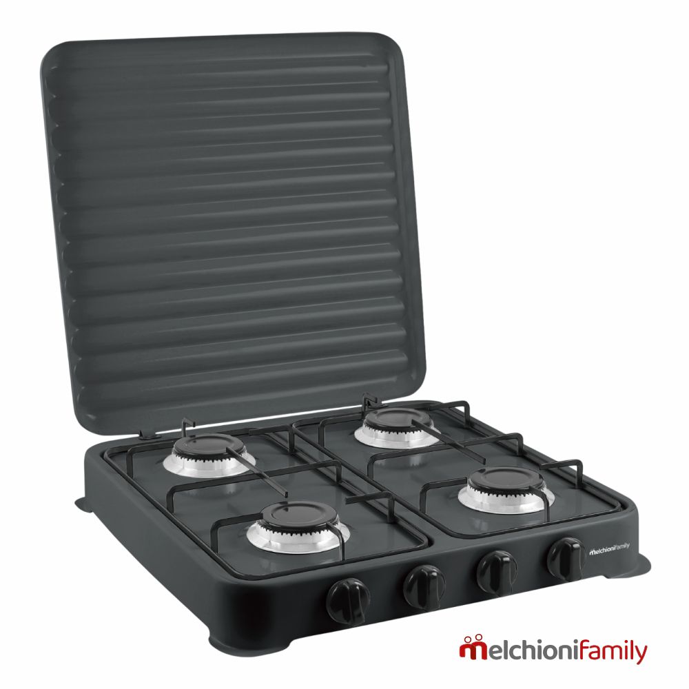 Fogão Gás Com 4 Queimadores Preto MelchioniFamily
