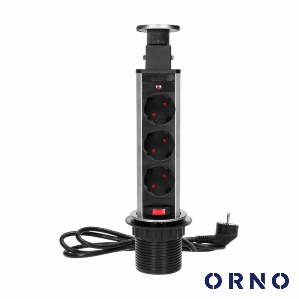 Tomada Elétrica Encastrar 3x Schuko Inox ORNO