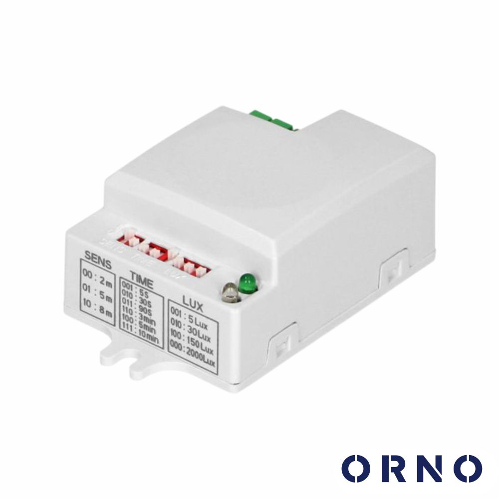 Mini Detetor De Movimento Por Micro-Ondas C/ DIP Switch ORNO