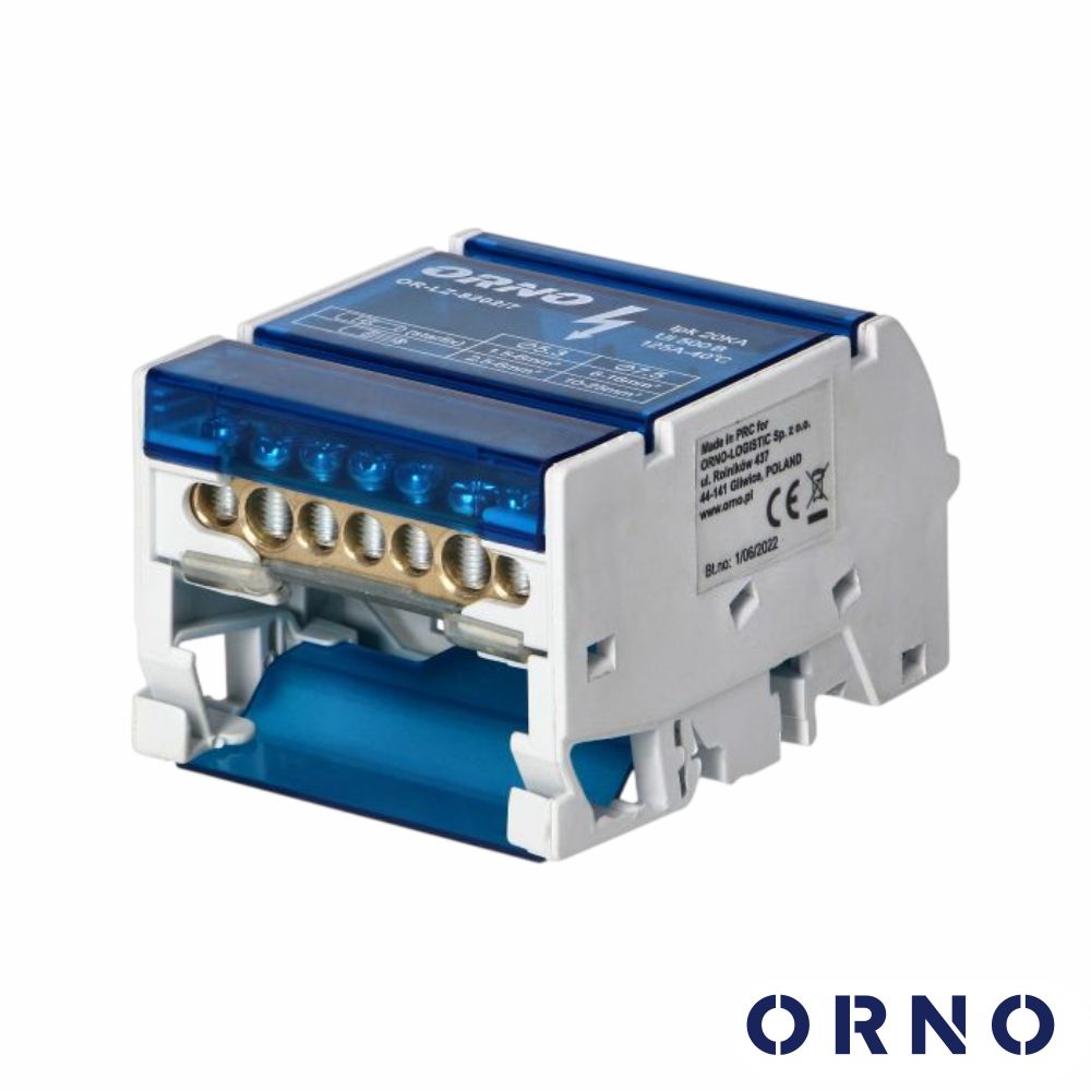 Bloco de Distribuição Energia 4 Fileiras P/ 7 Cabos ORNO