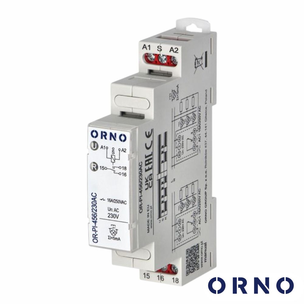 Relé Temporizador Biestável 230Vac 16A P/ Calha DIN ORNO