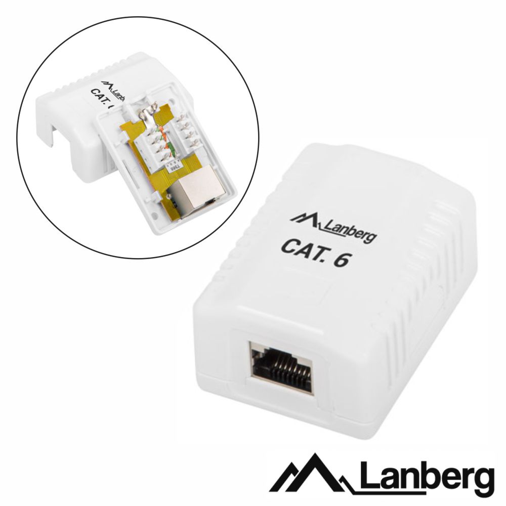 OS6-0001-W Tomada de Superfície RJ45 C/ 1 Saída LANBERG CAT6