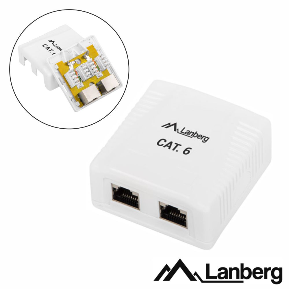 Tomada de Superfície RJ45 C/ 2 Saídas LANBERG