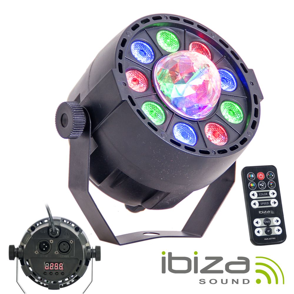 Projetor Luz C/ 9 LEDS RGBW DMX IBIZA
