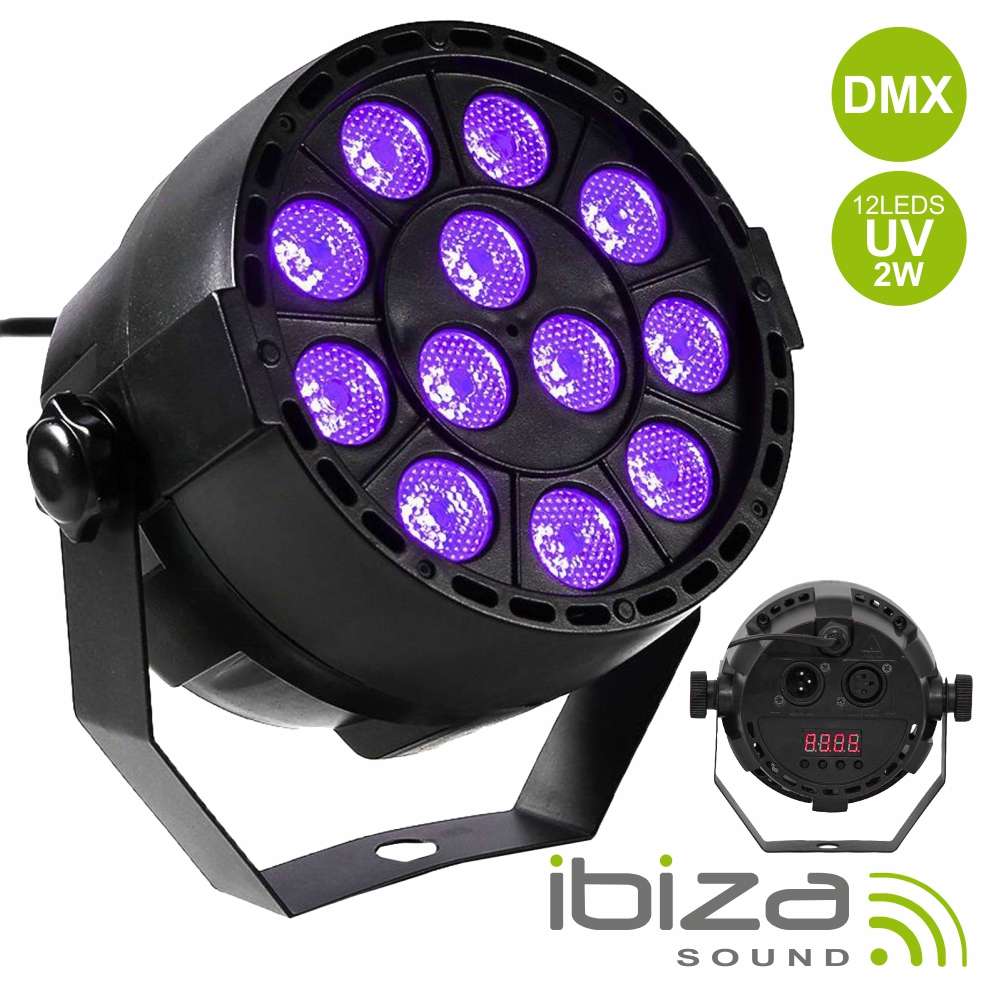 PROJETOR PAR UV 12 LEDS 2W DMX IBIZA
