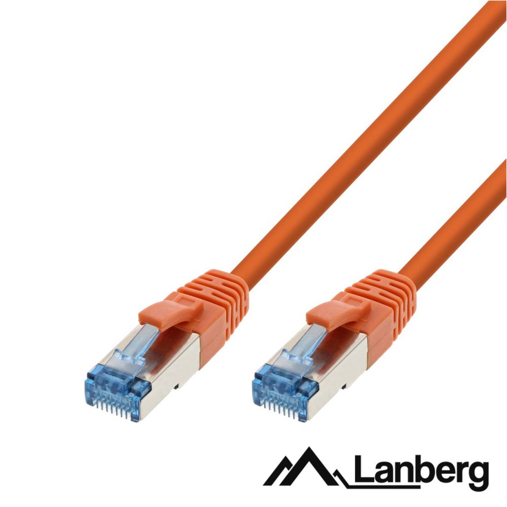 Cabo S/FTP LSZH CAT6A 0.5m Laranja LANBERG