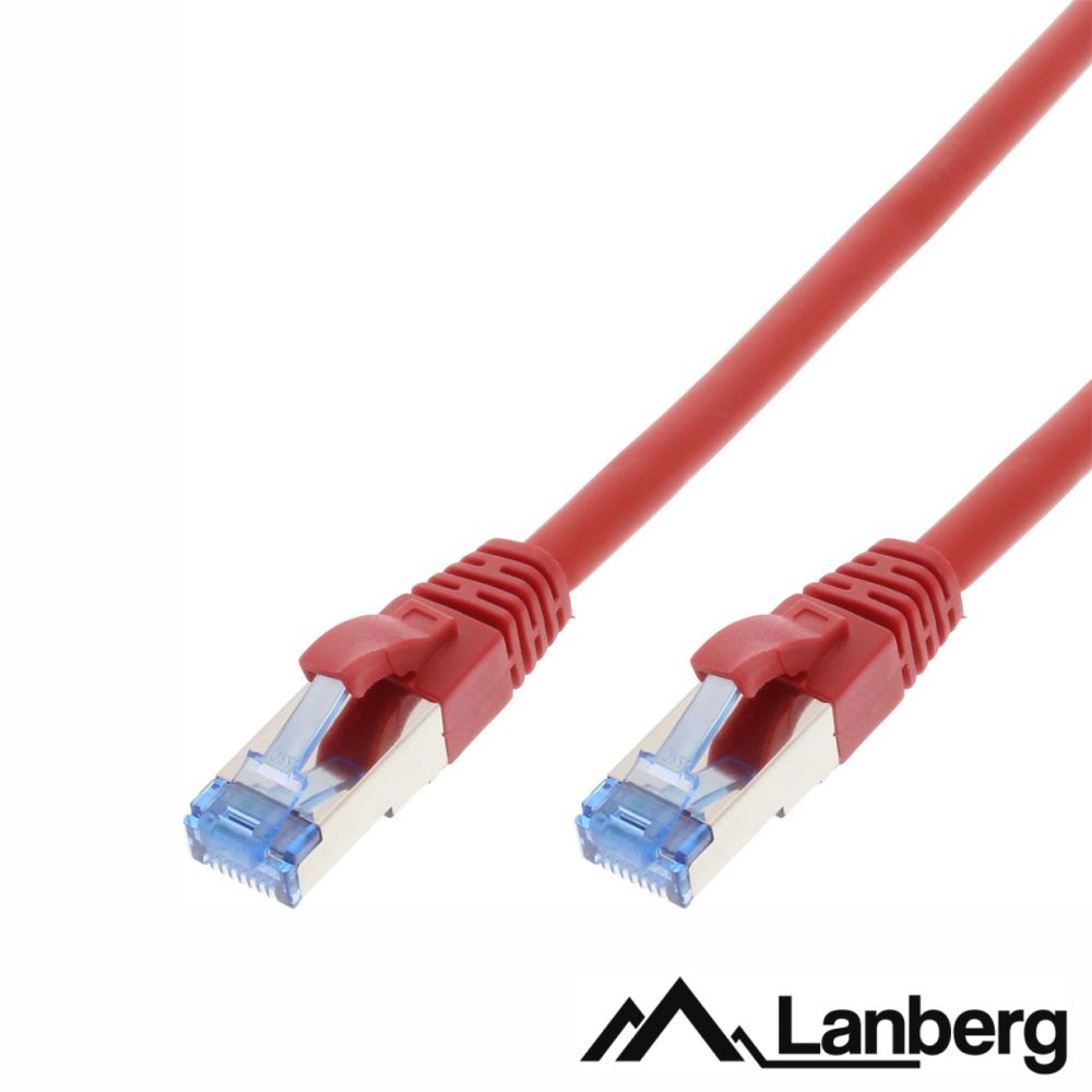 Cabo S/FTP LSZH CAT6A 0.5m Vermelho LANBERG