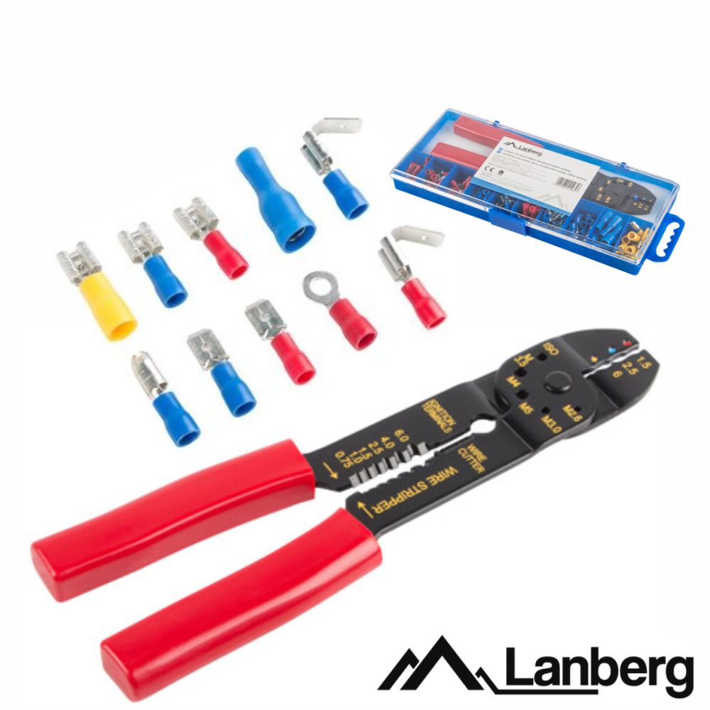 Conjunto de 100 terminais C/ Alicate de Cravar LANBERG