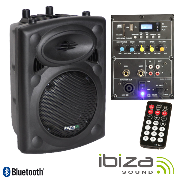 COLUNA BI-AMPLIFICADA 8" 300Wmáx USB/BT IBIZA