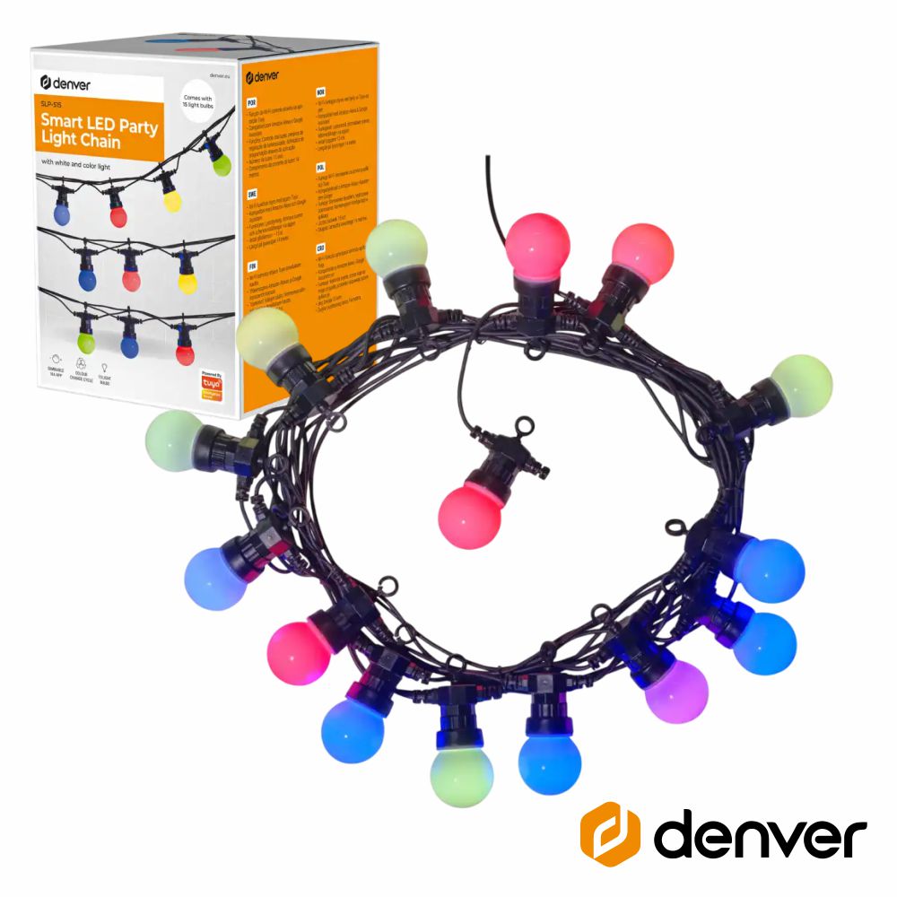 Corrente de Iluminação C/ Lâmpadas RGB 14m TUYA DENVER
