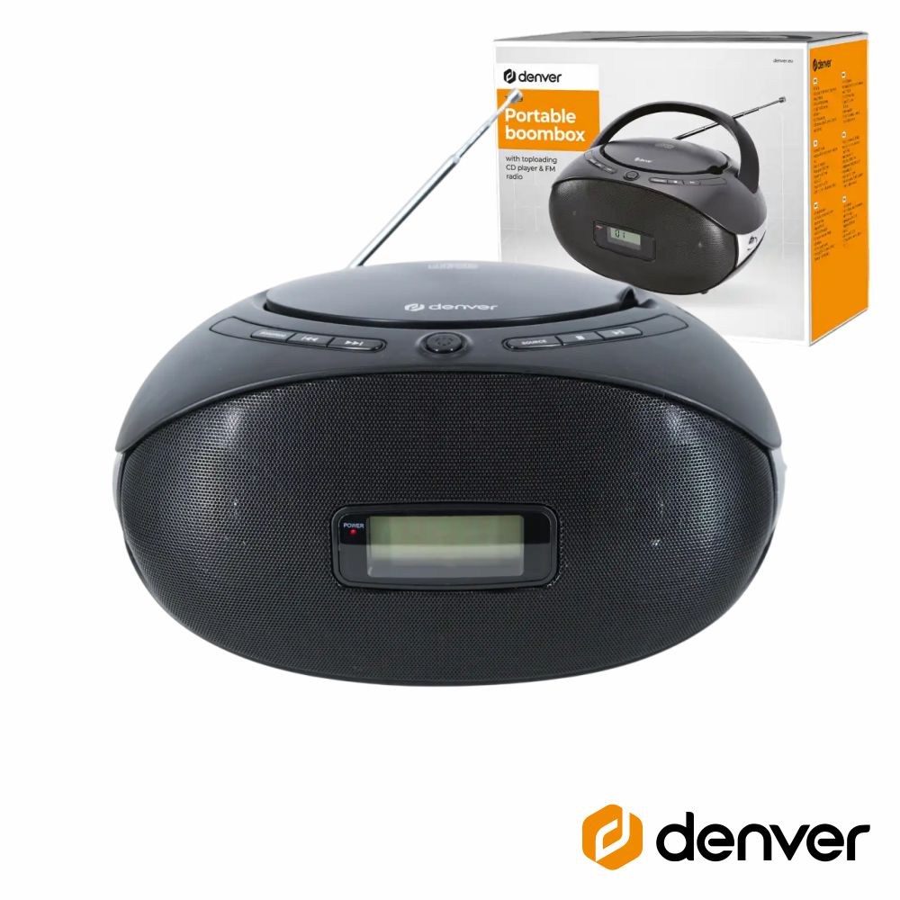 TC-29 Rádio Portátil FM/CD/AUX Colunas 2x1W DENVER