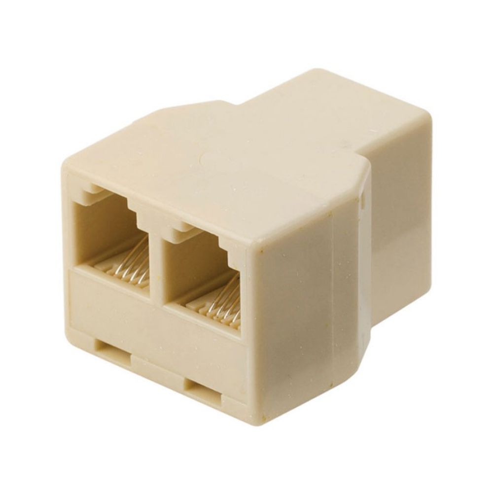 Ficha Adaptadora RJ11 Fêmea p/ 2 RJ11 Fêmea