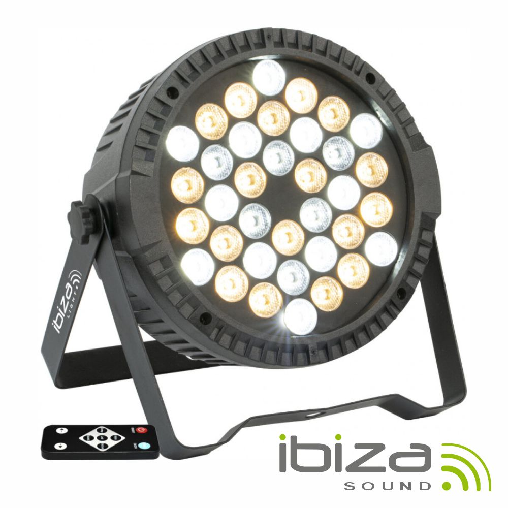 THINPAR-36X1WHITE Projetor PAR c/ 36 LEDS 1W branco frio e quente DMX IBIZA