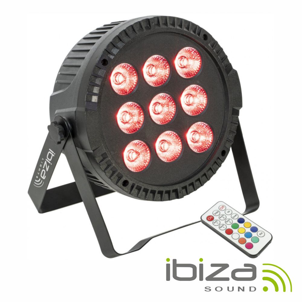 Projetor Par C/ 9 LEDS 6W RGBW DMX IBIZA