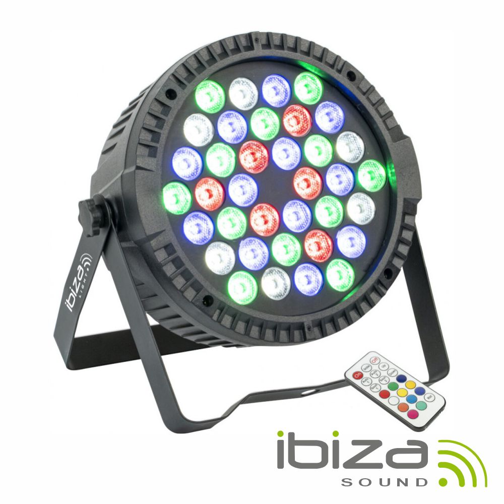 Projetor Par C/ 36 LEDS 1W RGBW DMX IBIZA